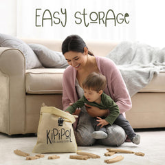 Kipipol curved-track pieces encourage sweeping, curved railway designs.