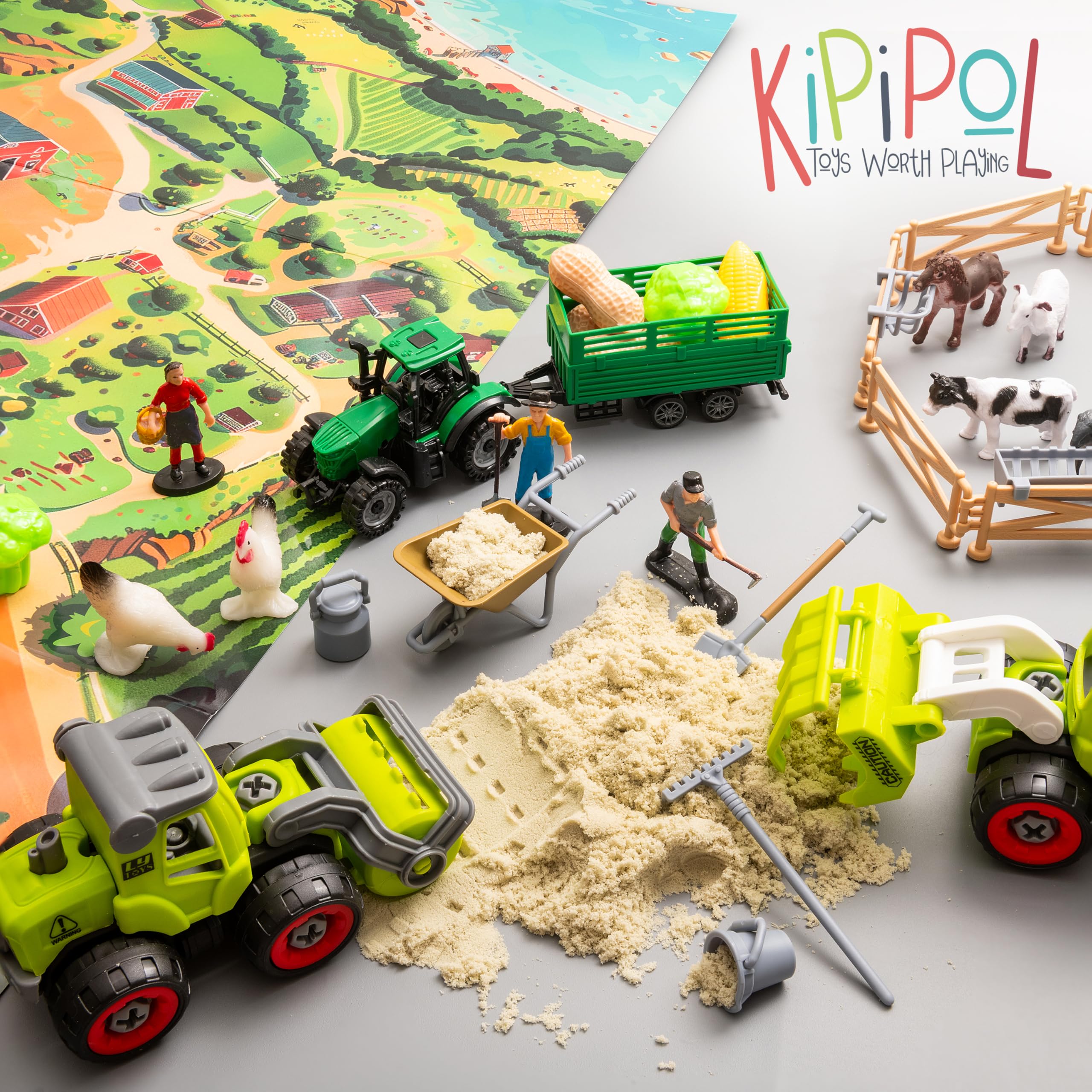Nine veggies and twelve fences expand construction and sorting activities.