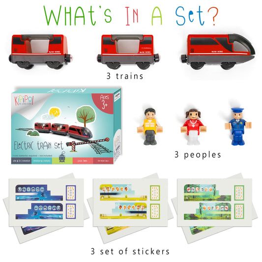 KipiPol locomotive with forward, stop, and reverse buttons for dynamic storytelling.