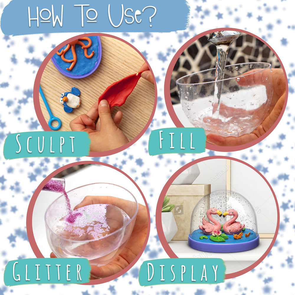 Kipipol soft clay packs for snow globes, kid-friendly and easy to mold.