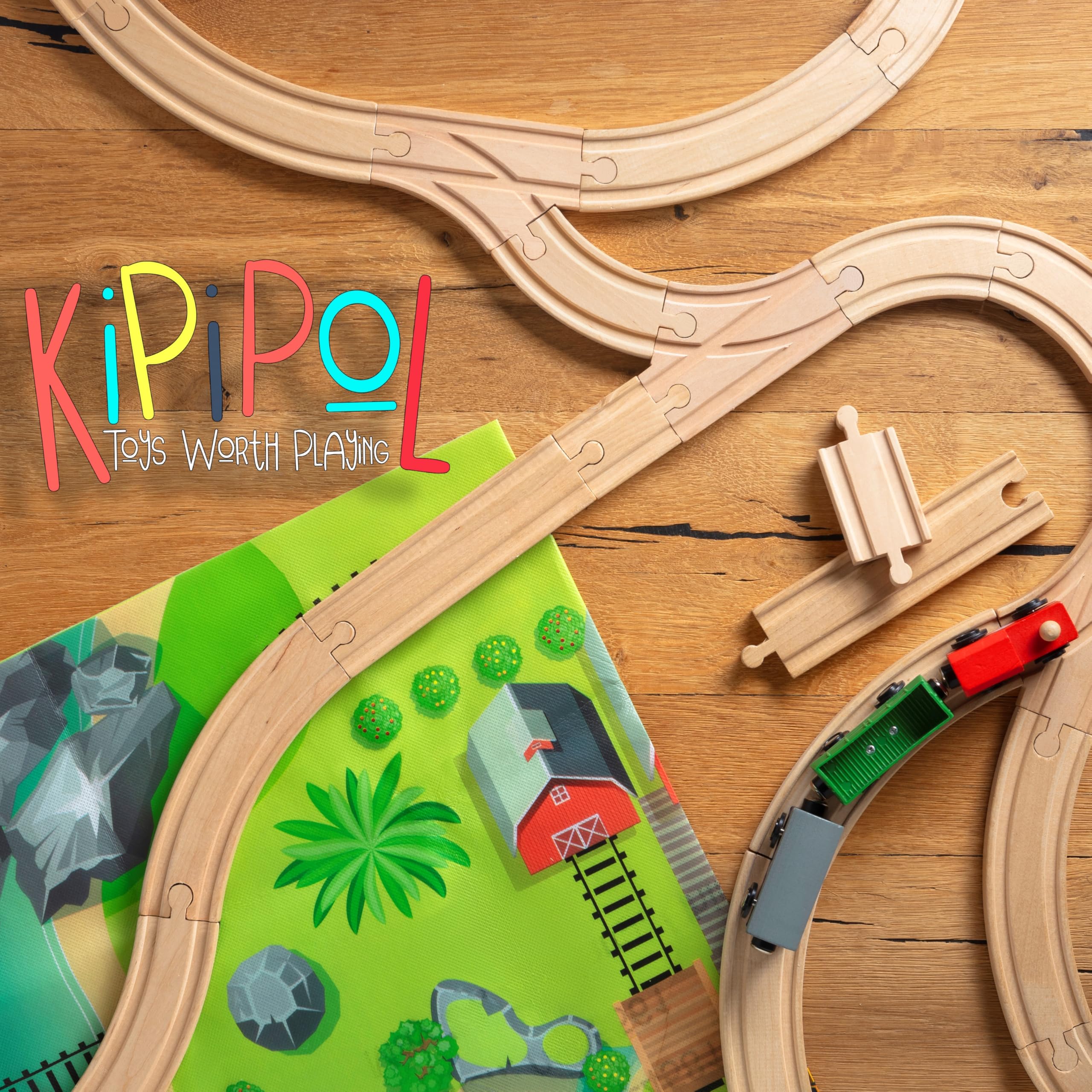Kipipol storage bag helps tidy pieces after playtime.