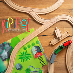 Kipipol storage bag helps tidy pieces after playtime.