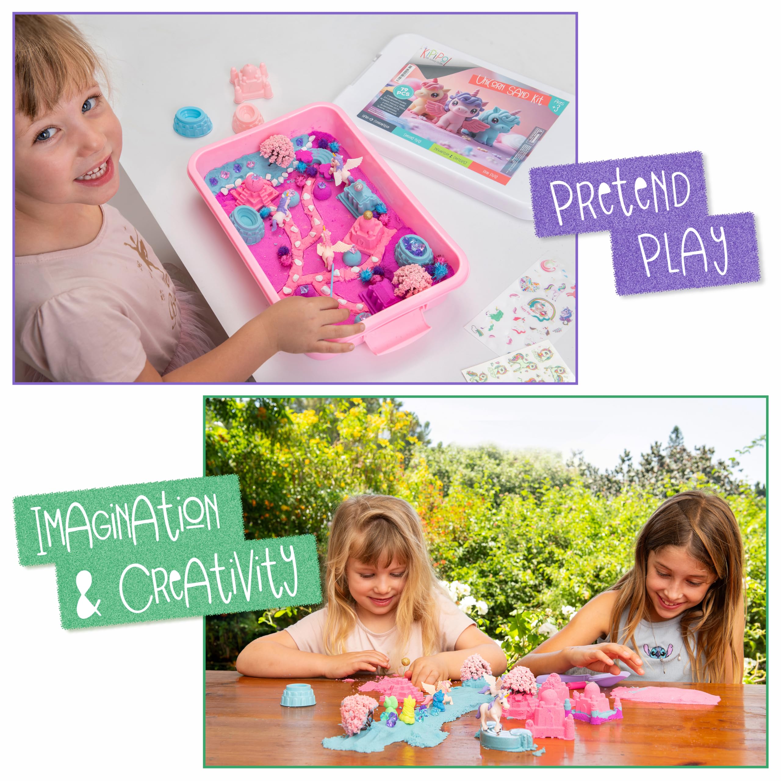 Kipipol unicorn toy set adds whimsy to storytelling and pretend play.