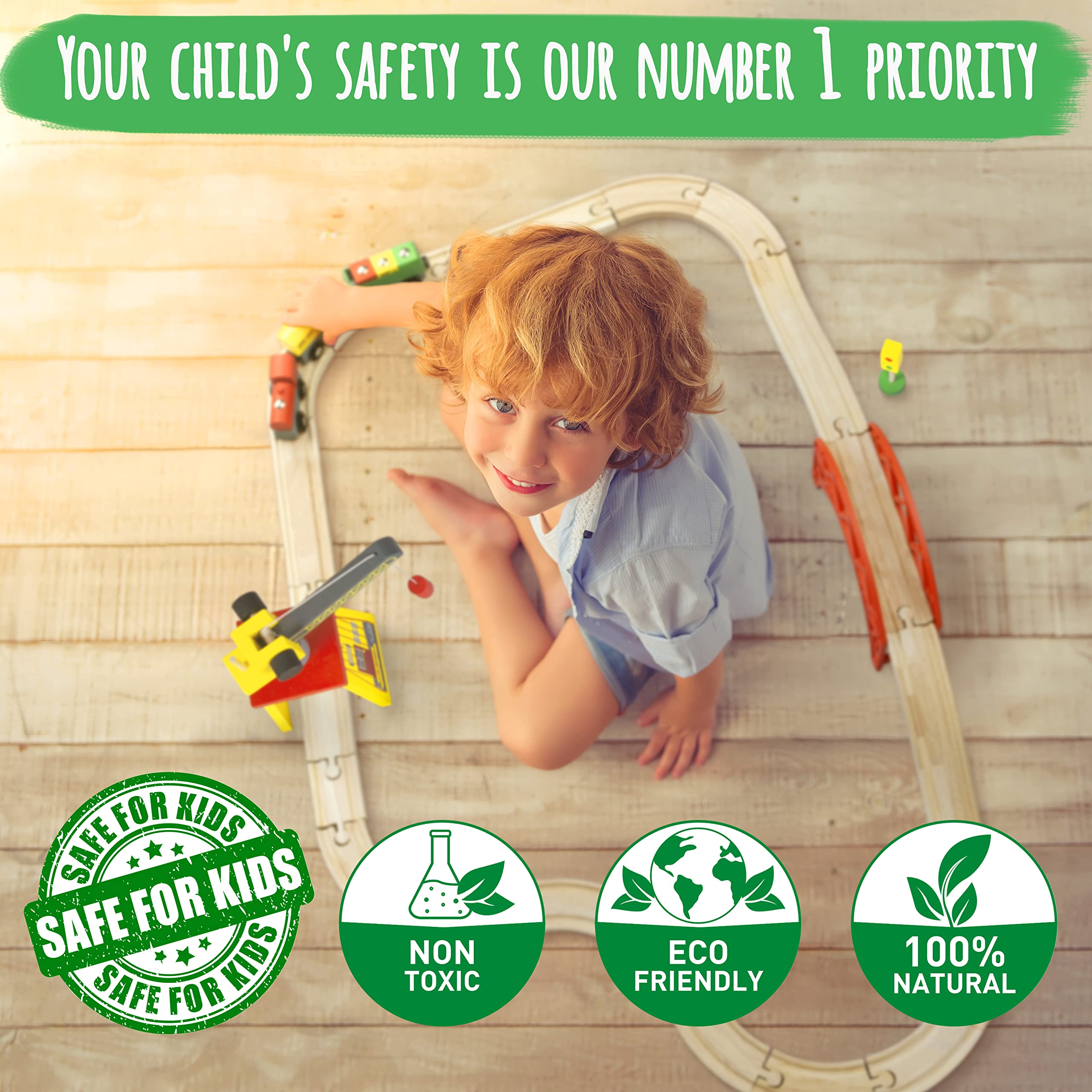 Kipipol wooden tracks set supports creative storytelling and problem solving