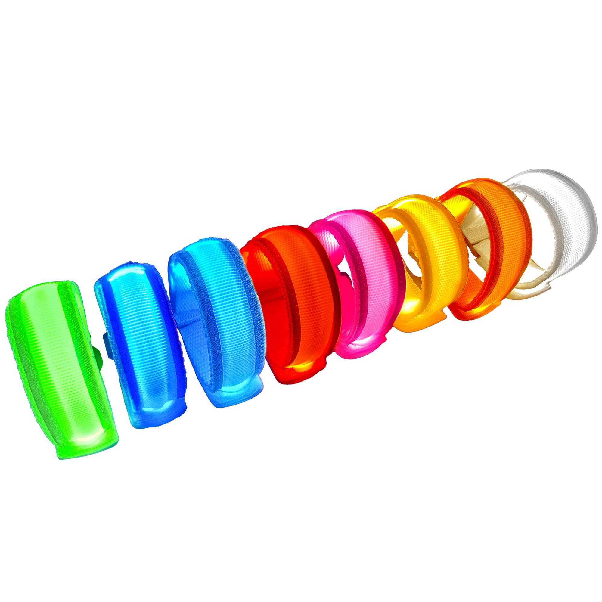 KIRALUMI 8-pcs LED glow bracelets pack with batteries included for instant party fun