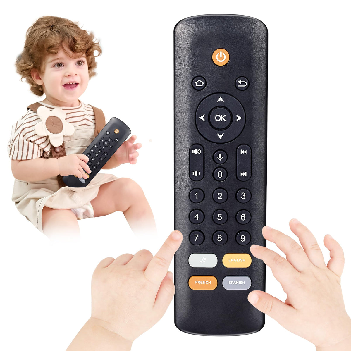 KIRALUMI baby remote with lights and buttons for sensory play