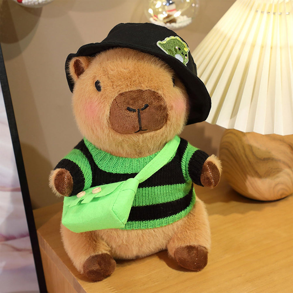 Two hats from the Kireidane capybara plush set for stylish accessory ideas