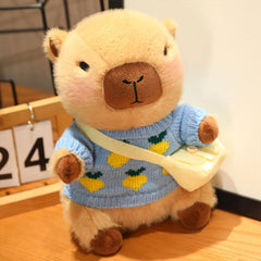 Close-up of the soft fabric and durable stitching on the Kireidane capybara plush