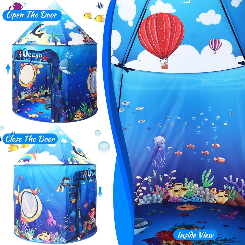 KirKjufell spacious kids tent fits three children for shared pretend play