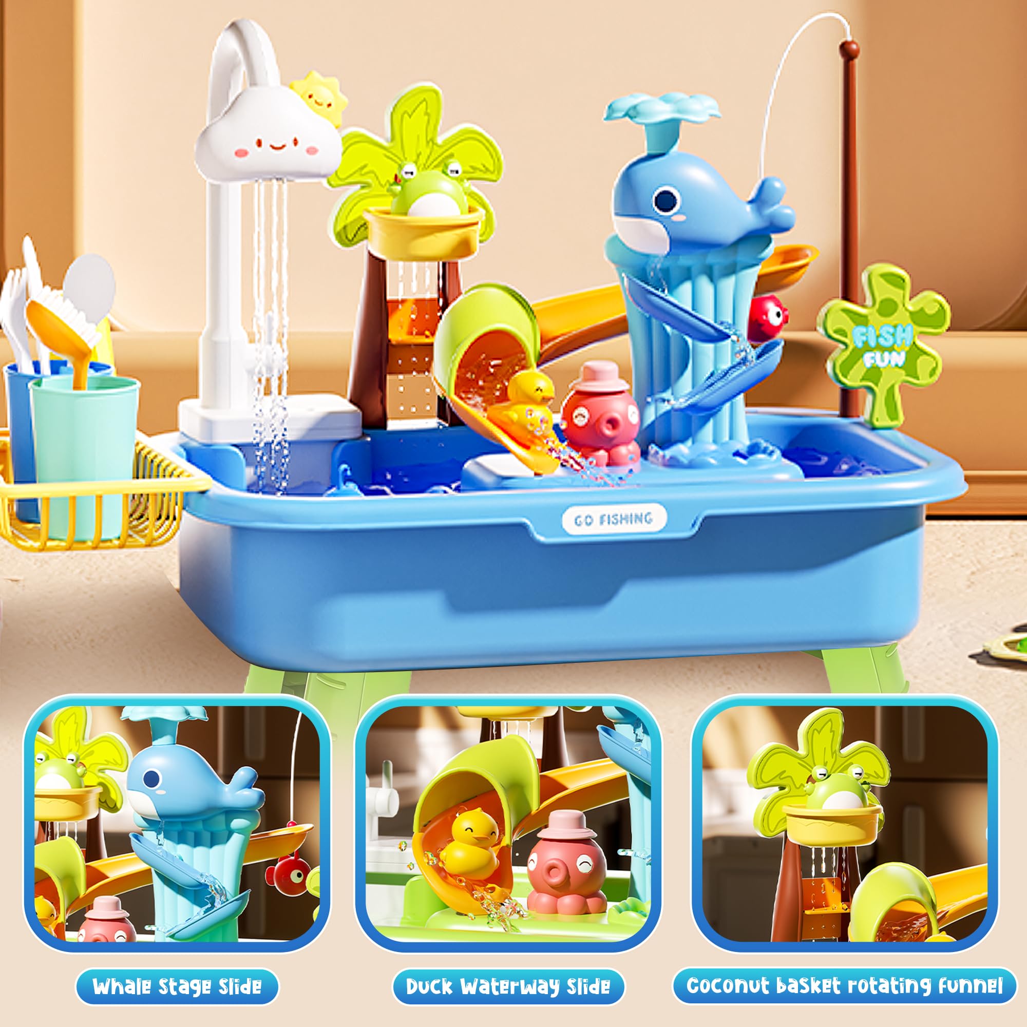 Kirntcoy Water Table 4-in-1 accessories pack inspires imaginative kitchen-based play.