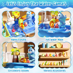 Kirntcoy Water Table detachable legs allow versatile setup for tabletop or floor play.