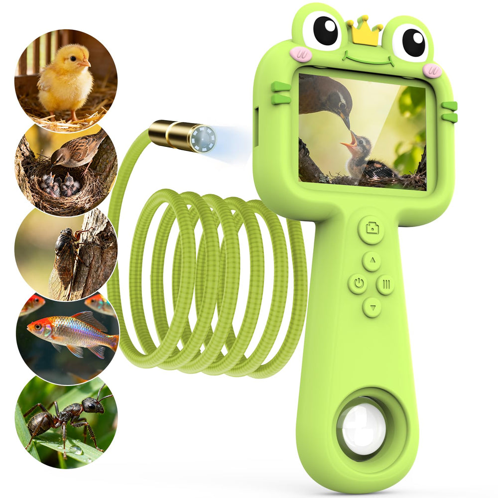 Kiscamgear kids camera front view highlights kid-friendly design for curious explorers.