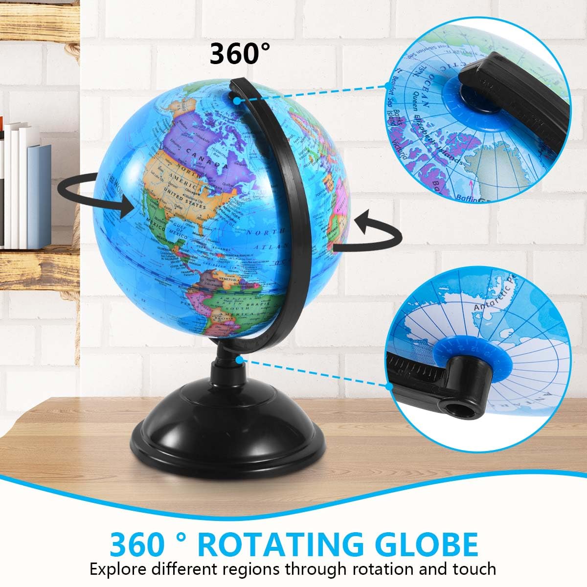 KISEER globe stand with removable base enables easy classroom demonstrations.