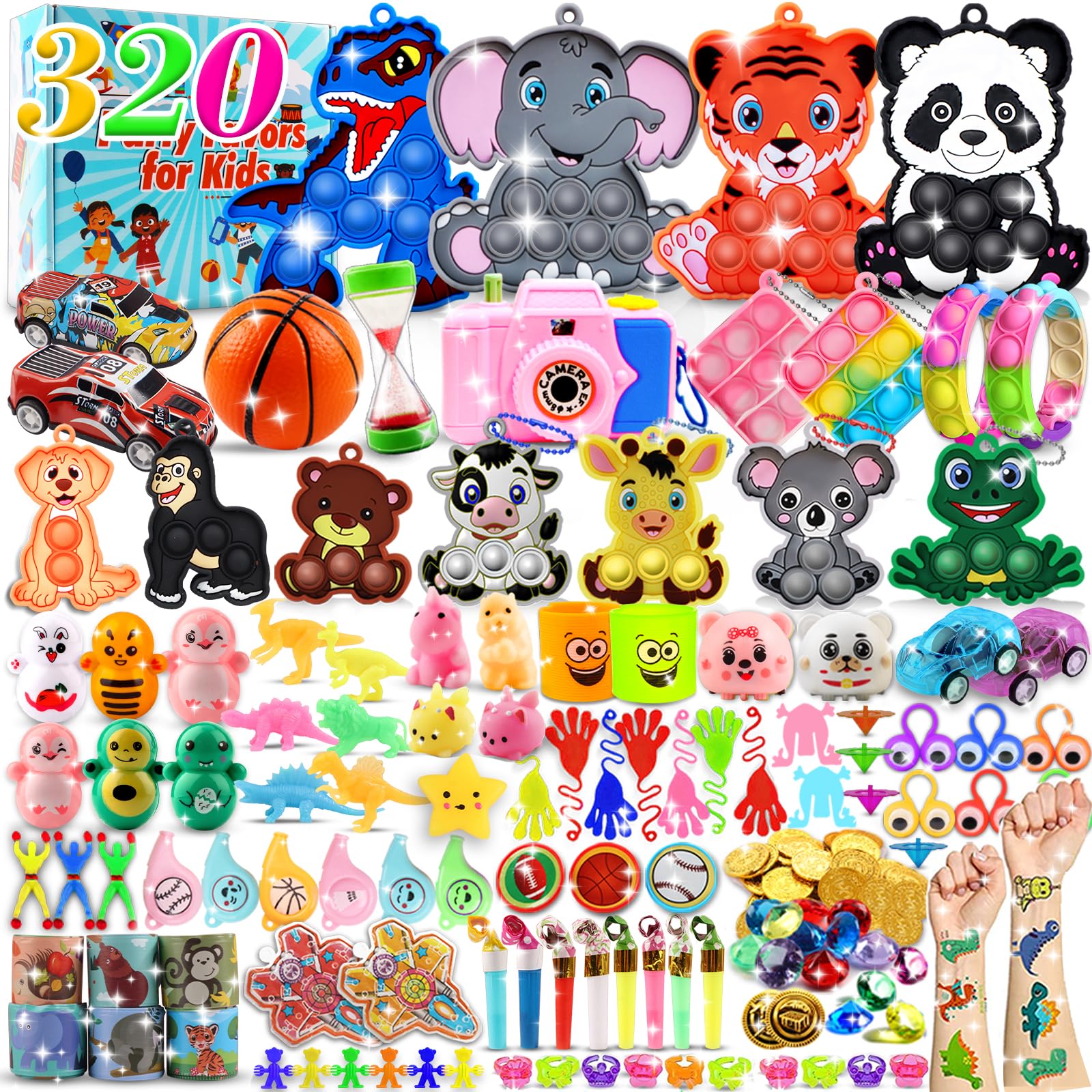 Kiss Monkey 320PCS fidget toys assortment for kids boosts focus and classroom engagement.