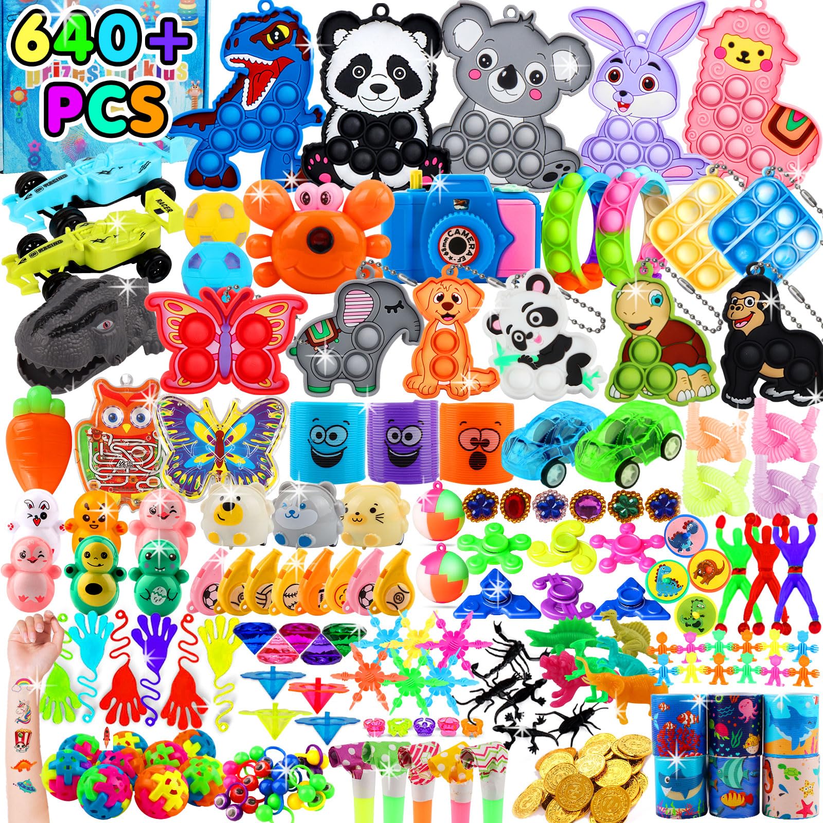 Kiss Monkey 640 PCS treasure box toys for classroom rewards and party favors