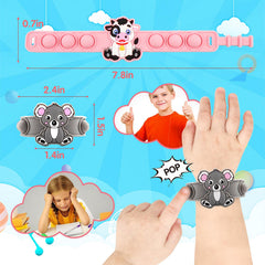 Kiss Monkey cow pop bracelet, colorful fidget bracelet for classroom fun.