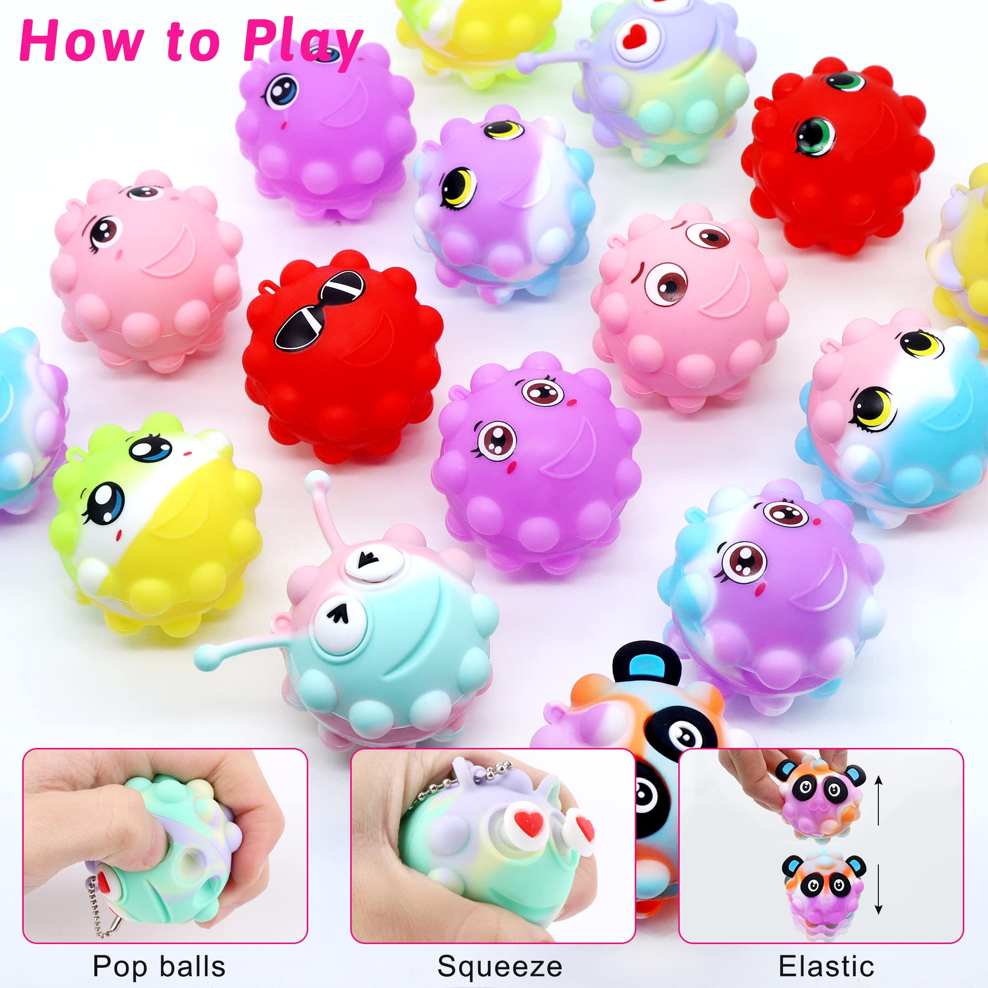 KissFree Animal Pop Ball colorful set positioned as classroom prize