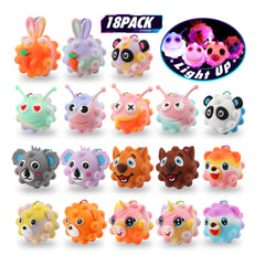 KissFree animal pop balls glow when pressed and glow