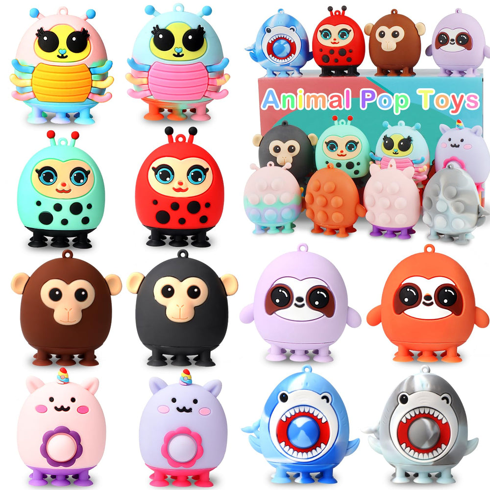 KissFree animal pop fidget toy set, great for party favors and prizes.