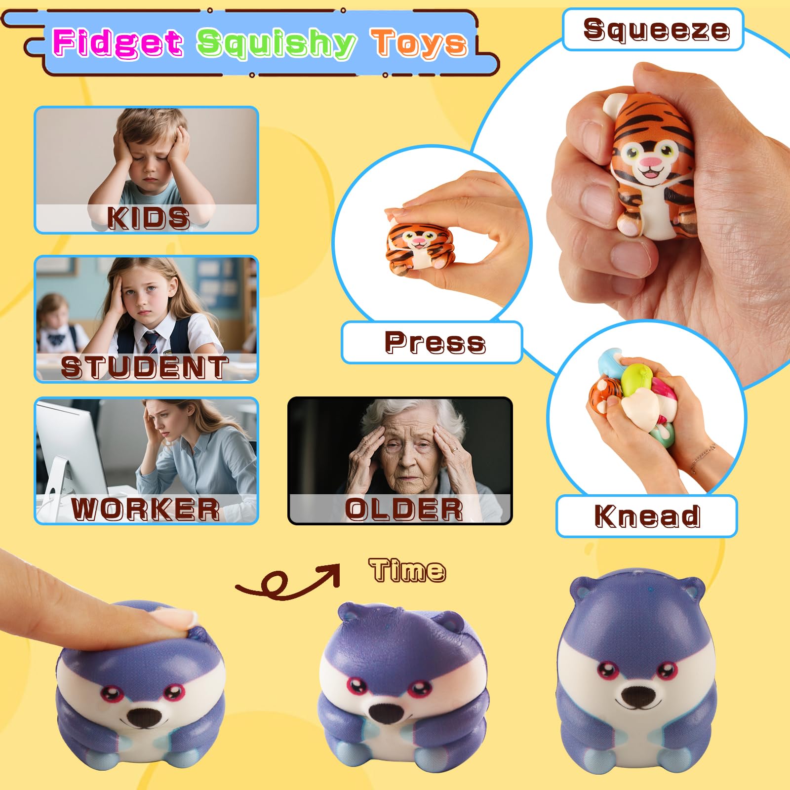 KissFree party favors and goody bags packed with squishy toys.