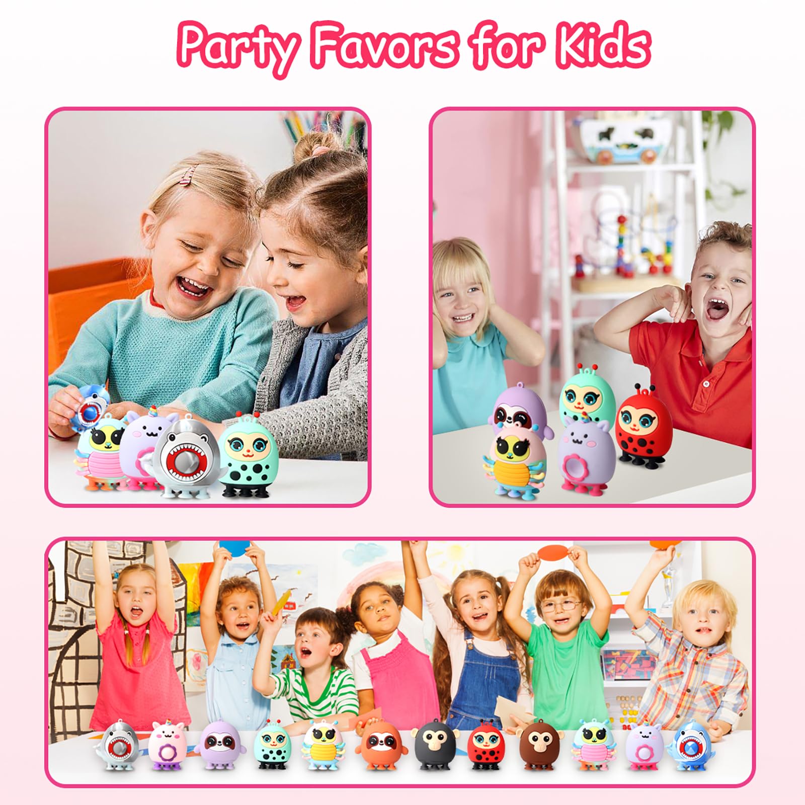 KissFree animal pop fidget toys as party favors and classroom prizes.
