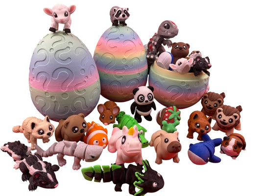 KitchenVIA mystery egg unboxing reveals colorful surprise animals for desk display