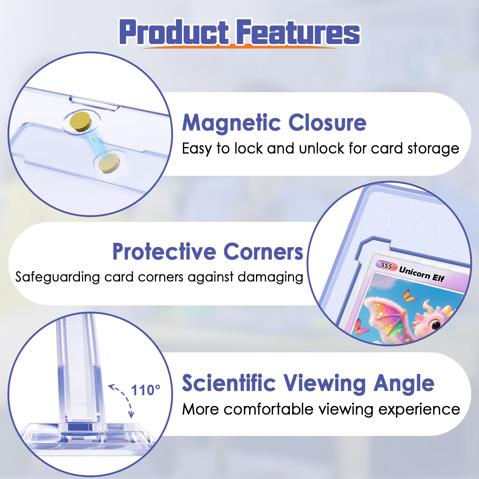 Kitoyz 35pt acrylic sleeves protect cards from scratches and glare