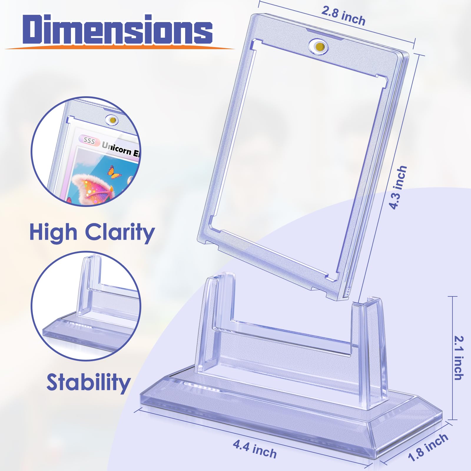 Kitoyz base stands securely support cards on a shelf or desk
