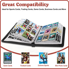 Kitoyz binder storing football and baseball cards in organized display.