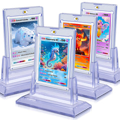 Kitoyz magnetic card holders 4-pack for organized display of trading cards