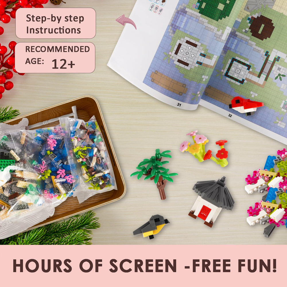 Kitoyz Sakura tree house kit highlights vivid bricks for bright room decor
