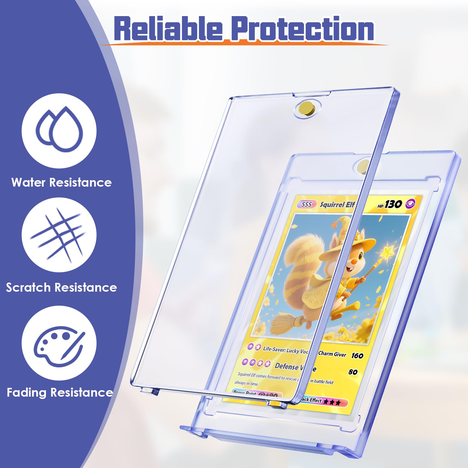 Kitoyz UV coating reduces light exposure while keeping cards clear