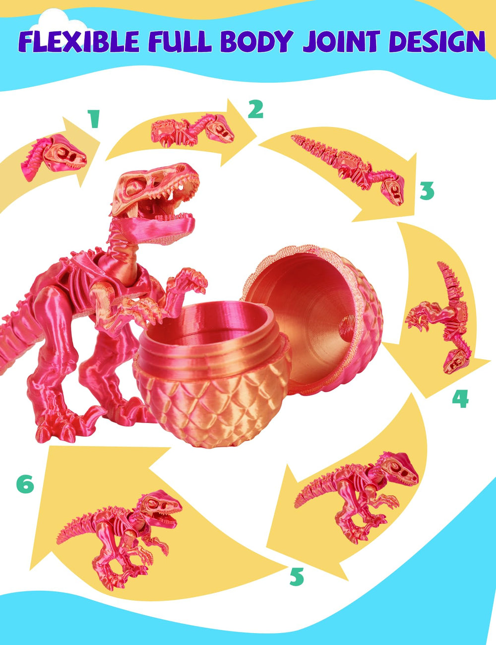 KittyCode dinosaur egg parts spread highlighting disassembled components for building.