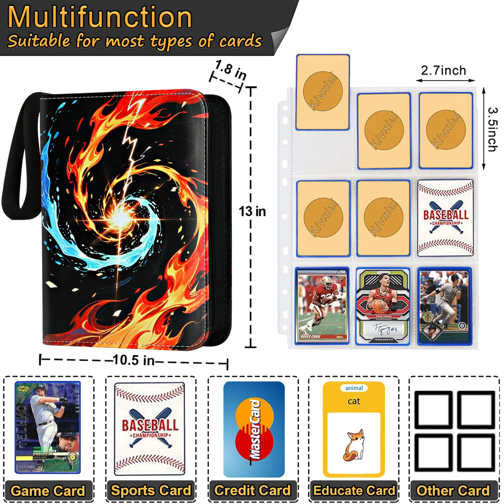 Kivxizi binder with 50 removable sleeves for flexible card organization