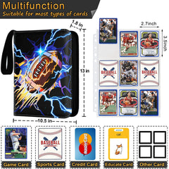 Kivxizi football card binder open-inside shows 9-pocket pages for organization.