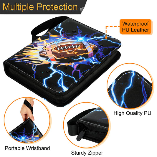 Kivxizi football sleeves with 50 removable pockets protect cards during transport