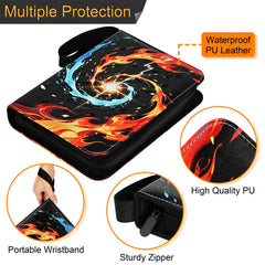 Kivxizi waterproof PU leather binder with wristband and sturdy zipper