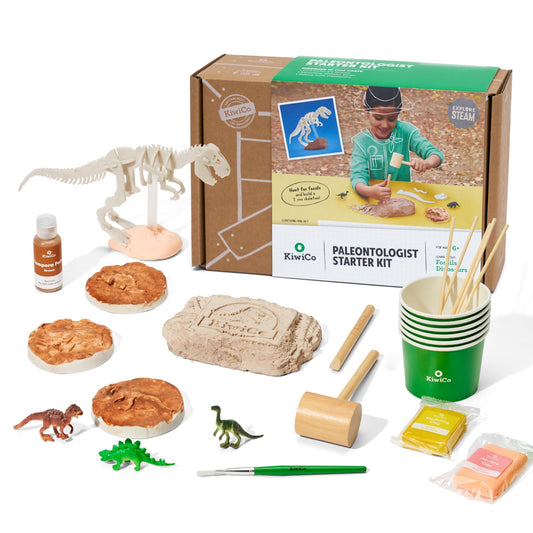 KiwiCo Dinosaur Fossil Dig Kit cover image invites hands-on paleontology exploration.