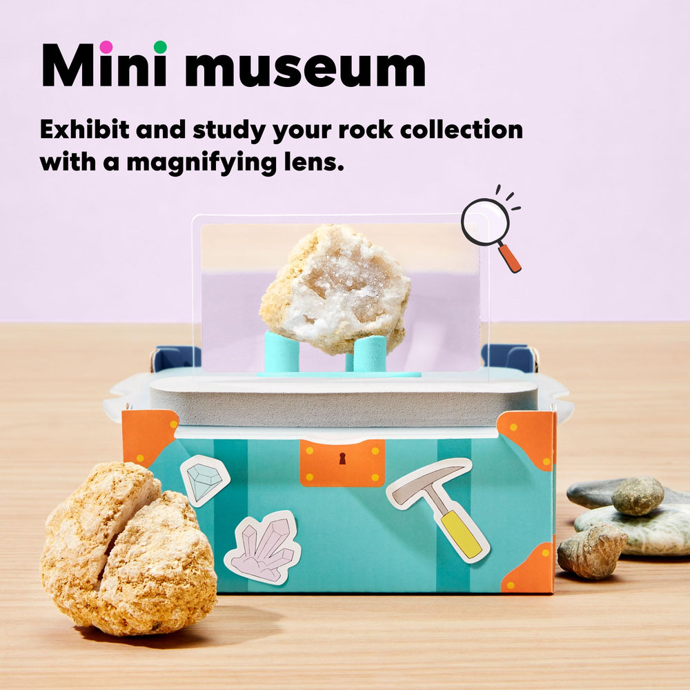 KiwiCo Volcano real-geodes photo illustrating treasure-worthy discoveries and geode exploration