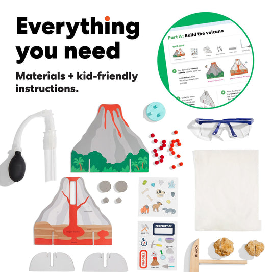 KiwiCo Volcano rock-hunt close-up highlighting texture and mineral variety for exploration