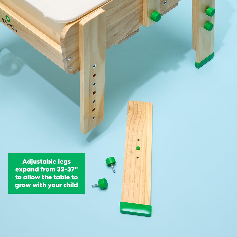 KiwiCo water and sand sensory table kid-tested design inspires collaborative play.