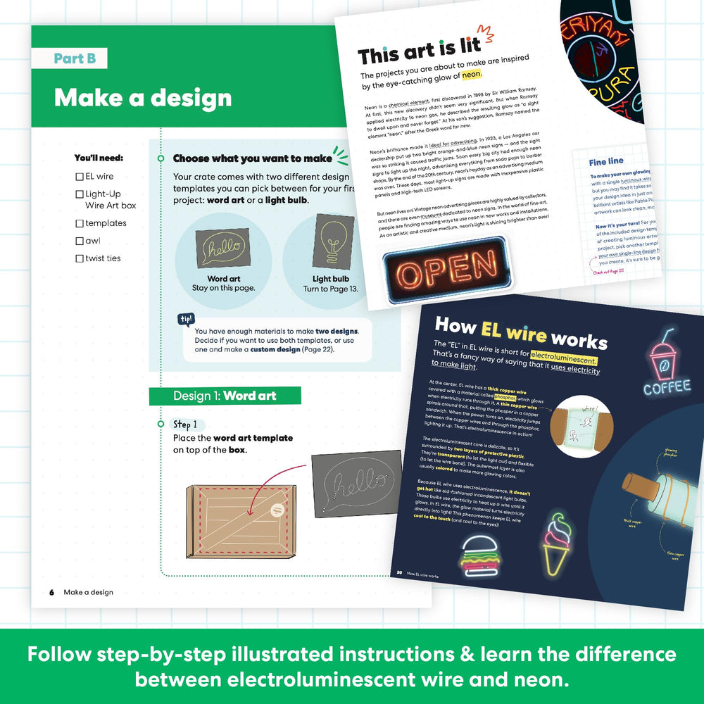 Illustrated instruction booklet included with KiwiCo kit