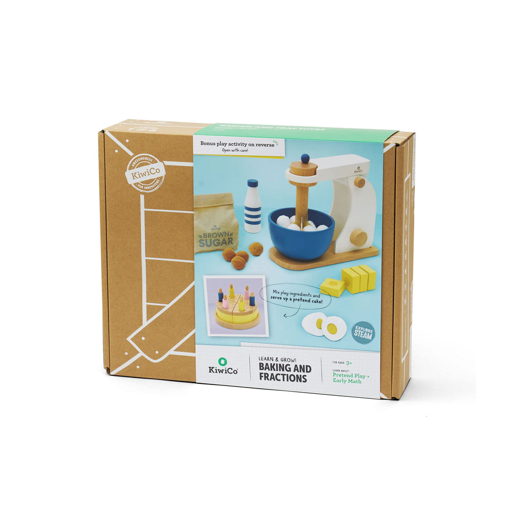 KiwiCo Bake-a-Cake Stand Mixer child-friendly tools image, encouraging fine motor skills through crafts.