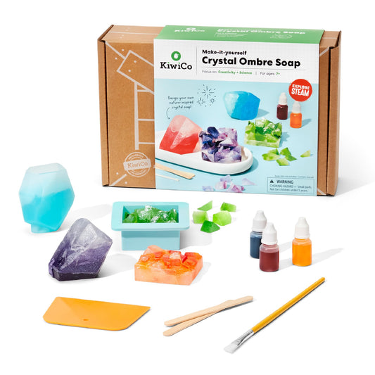 KiwiCo Crystal Geode Soapmaking Kit beaker for precise mixing and safe handling