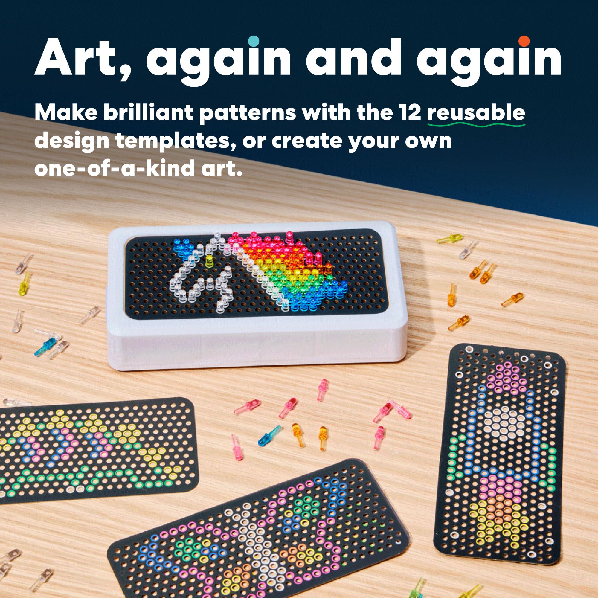 KiwiCo Pixel Art Kit lightbox-display bright and engaging for early artists