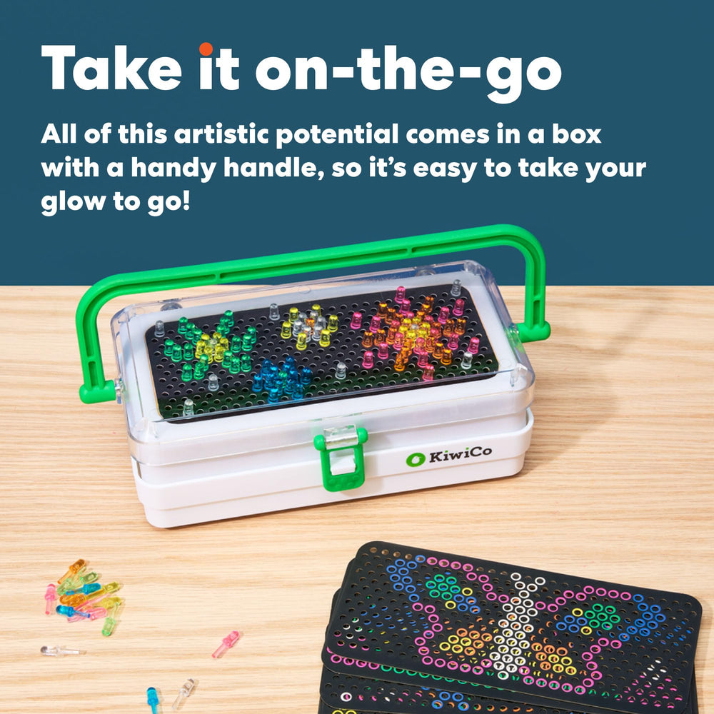 KiwiCo Pixel Art Kit portable-travel-box easy to carry on trips and car rides