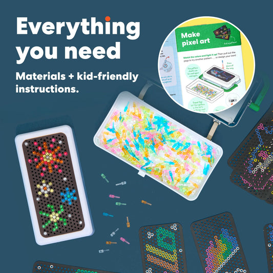 KiwiCo Pixel Art Kit reusable-templates lets children create art again and again