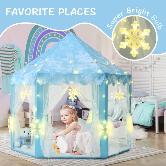 Interior view showing spacious 55x53-inch area for 2–3 kids to play and read.