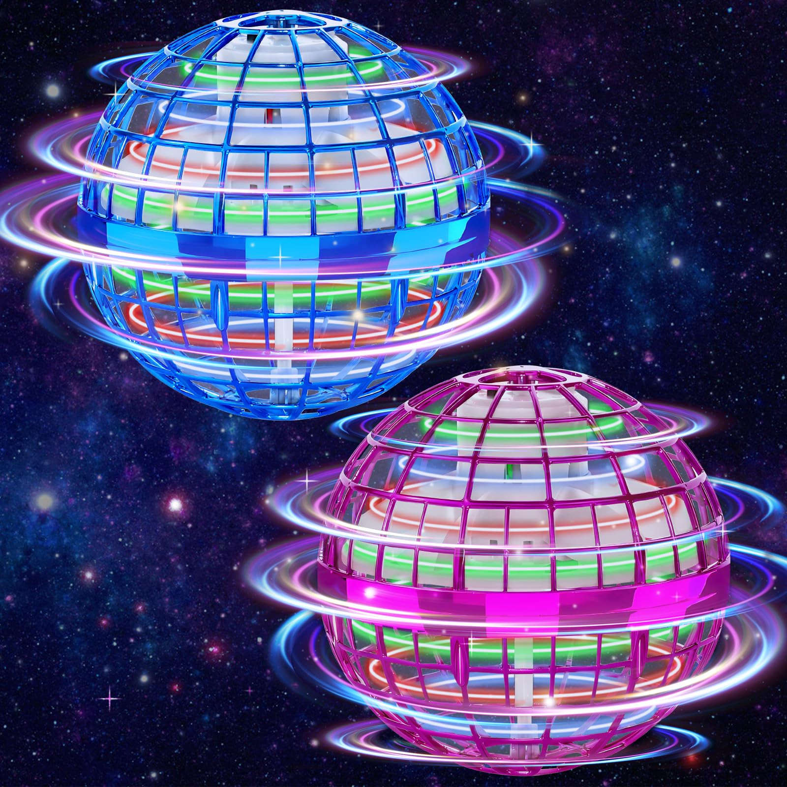 KIYTARBOO Flying Orb Ball 2PCS set for outdoor and indoor fun with easy control.