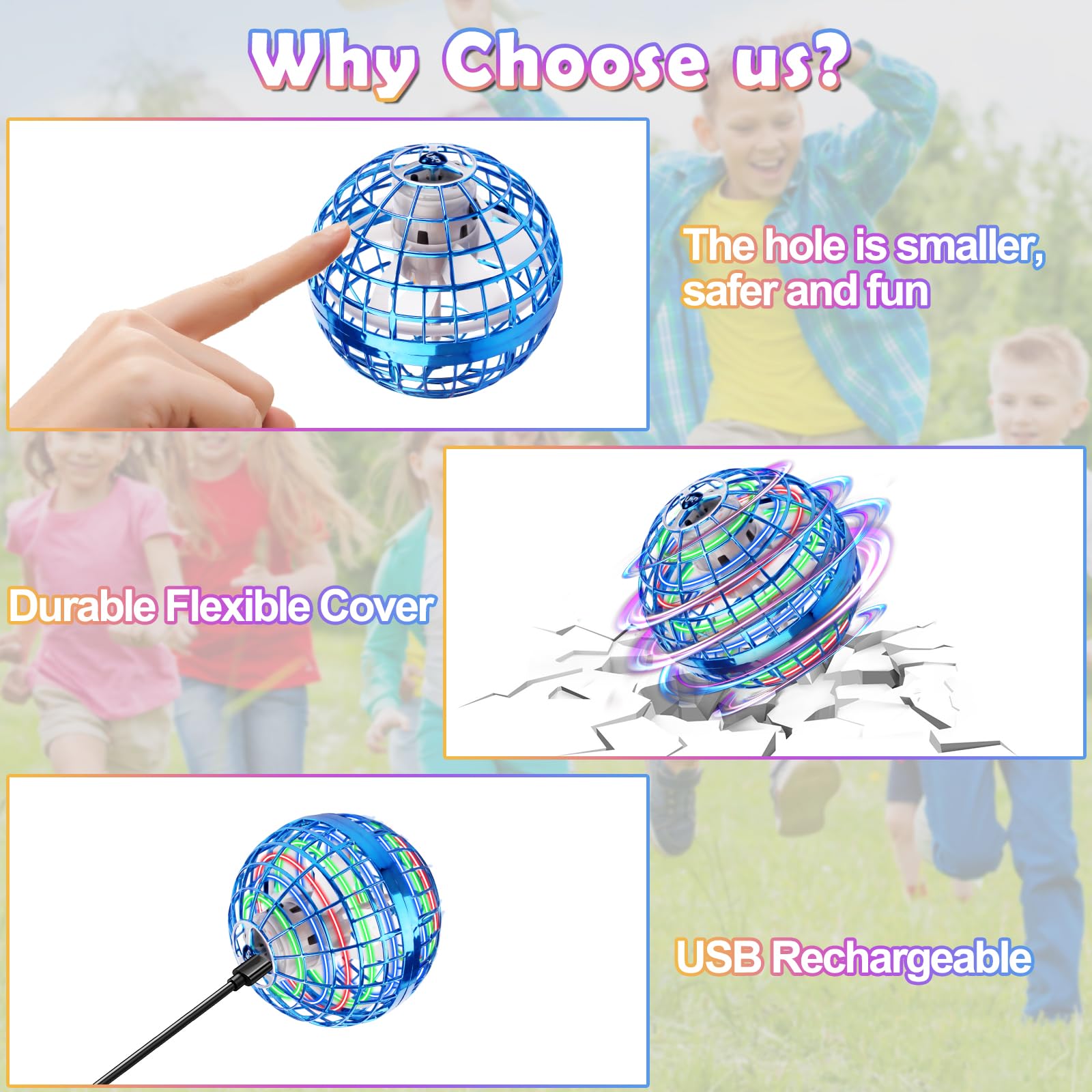 KIYTARBOO Galaxy Hover Ball used indoors or outdoors for active fun